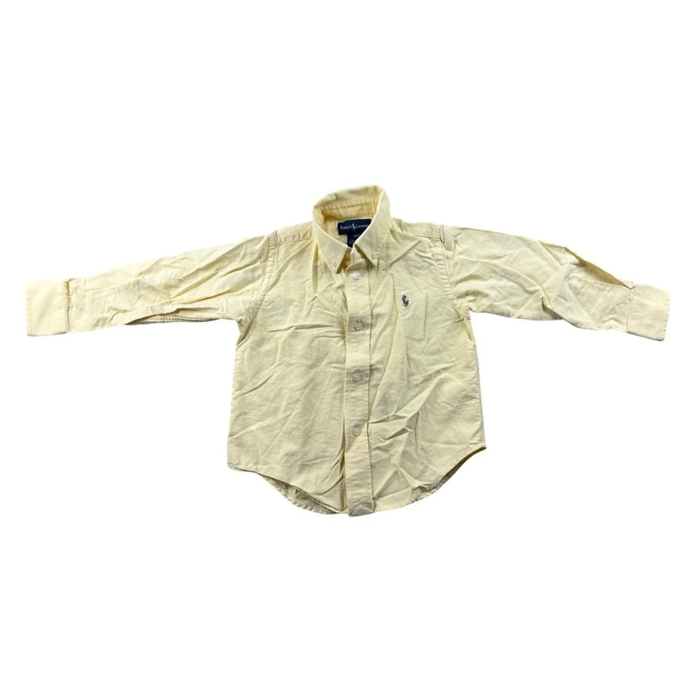 Ralph Lauren Oxford L/S Button-Down Shirt Kids 2/2T Yellow Cotton Special Event